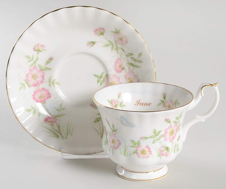 Wild Flower of The Month Footed Cup & Saucer Set by Royal Albert-1