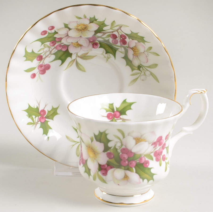 Winter Garden Footed Cup & Saucer Set by Royal Albert-1