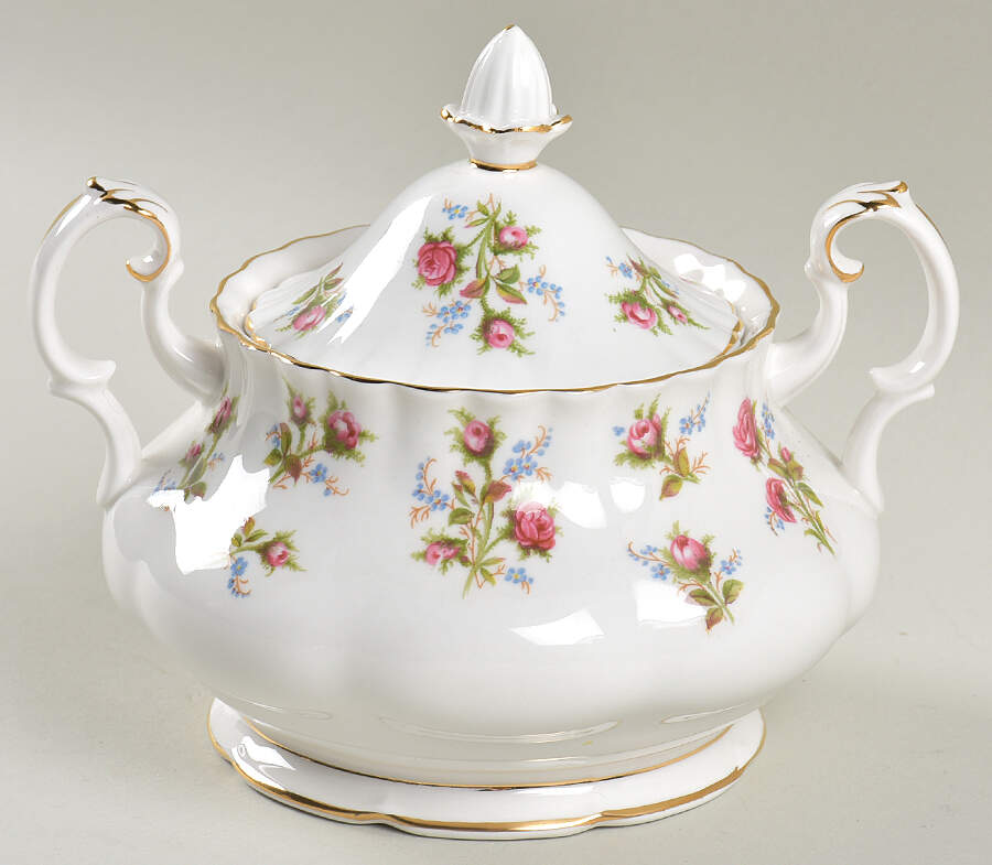 Winsome (White Background) Sugar Bowl & Lid by Royal Albert-1
