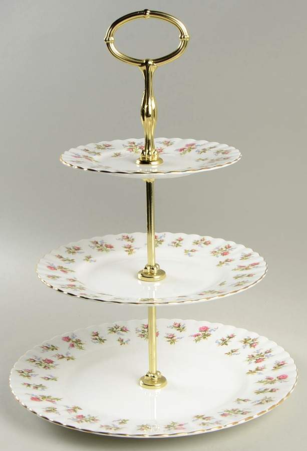 Winsome (White Background) 3-Tiered Serving Tray (DP, SP, BB) by Royal Albert-1