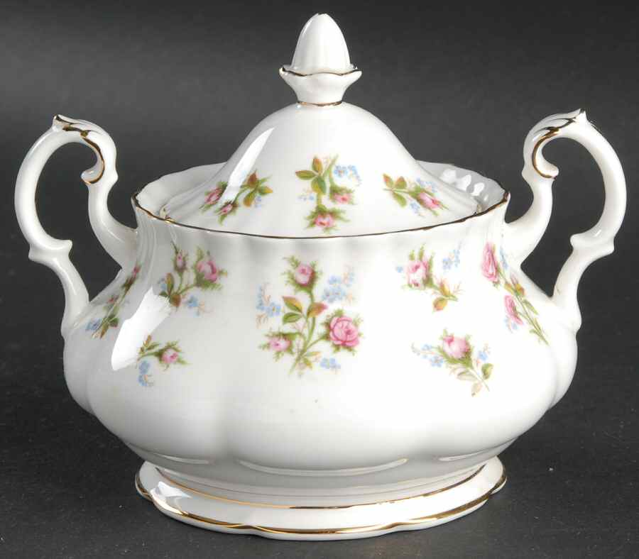 Winsome (White Background) Sugar Bowl & Lid by Royal Albert-1