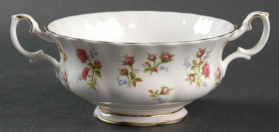 Winsome (White Background) Footed Cream Soup Bowl by Royal Albert-1