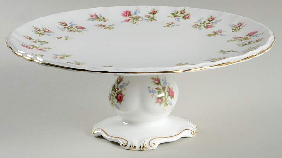 Winsome (White Background) 9" Diameter Pedestal Cake Stand by Royal Albert-1