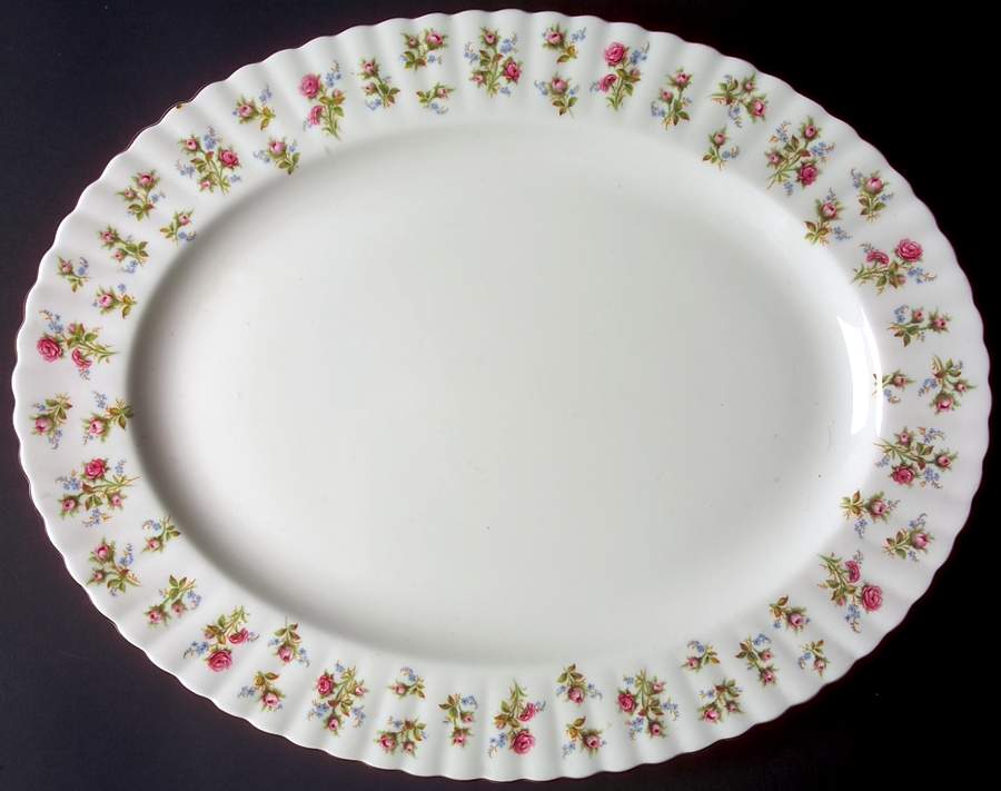 Winsome (White Background) 15" Oval Serving Platter by Royal Albert-1
