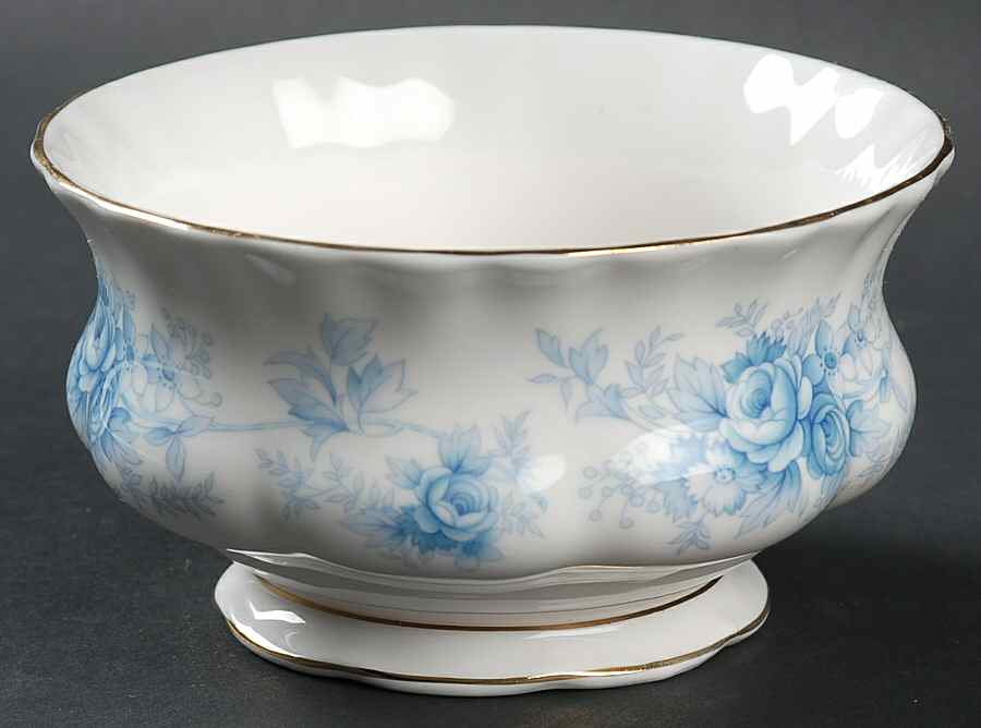 Windsor Rose Blue Open Sugar Bowl by Royal Albert-1