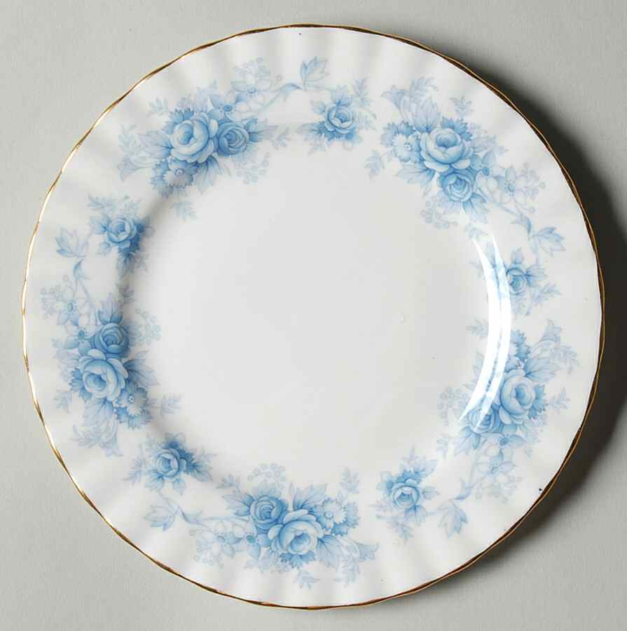 Windsor Rose Blue Bread & Butter Plate by Royal Albert-1