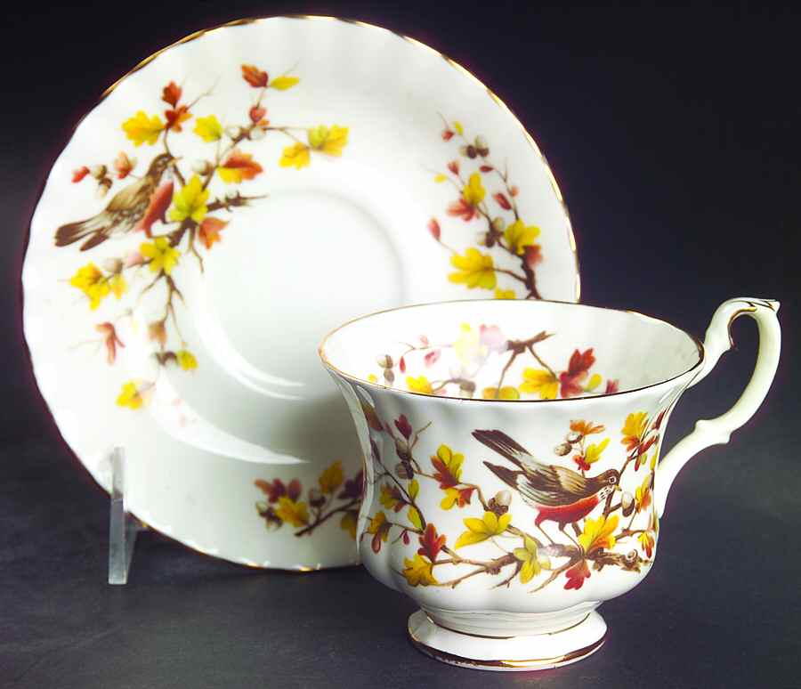 Woodland Series Footed Cup & Saucer Set by Royal Albert-1