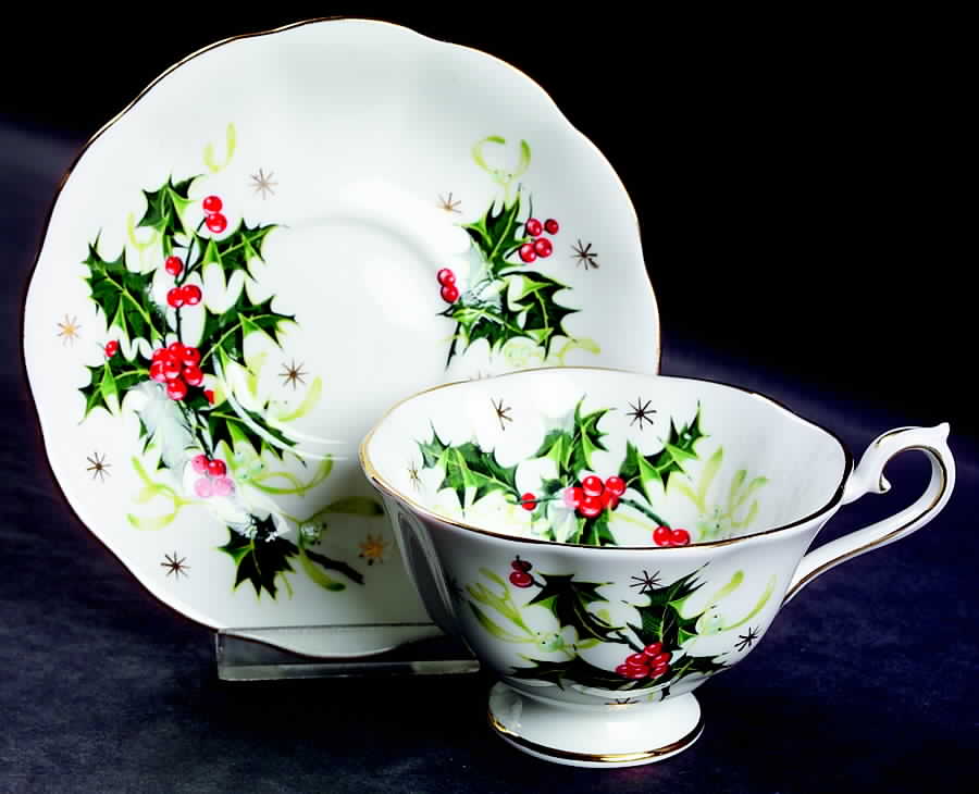 Yuletide (Scalloped) Footed Cup & Saucer Set by Royal Albert-1