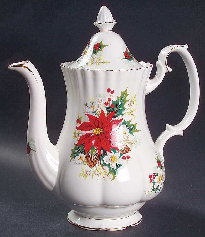 Yuletide (Fluted and Ribbed) Coffee Pot & Lid by Royal Albert-1