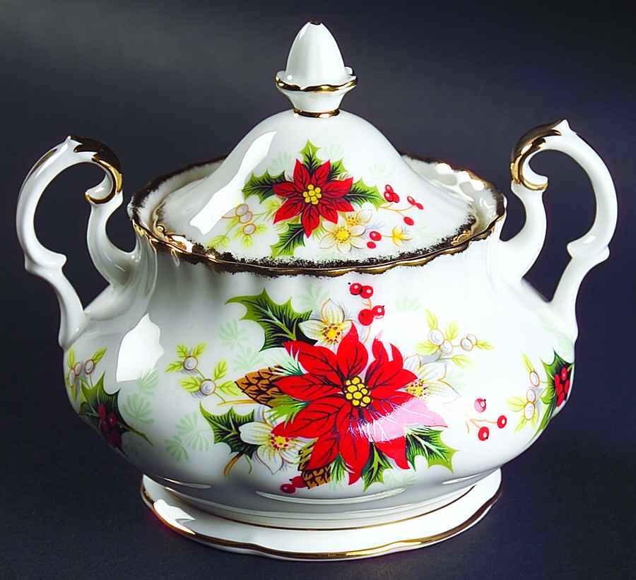 Yuletide (Fluted and Ribbed) Sugar Bowl & Lid by Royal Albert-1