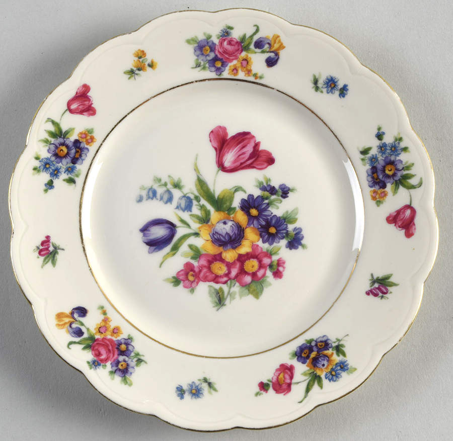 Garden Flowers Bread & Butter Plate by Royal Bayreuth-1
