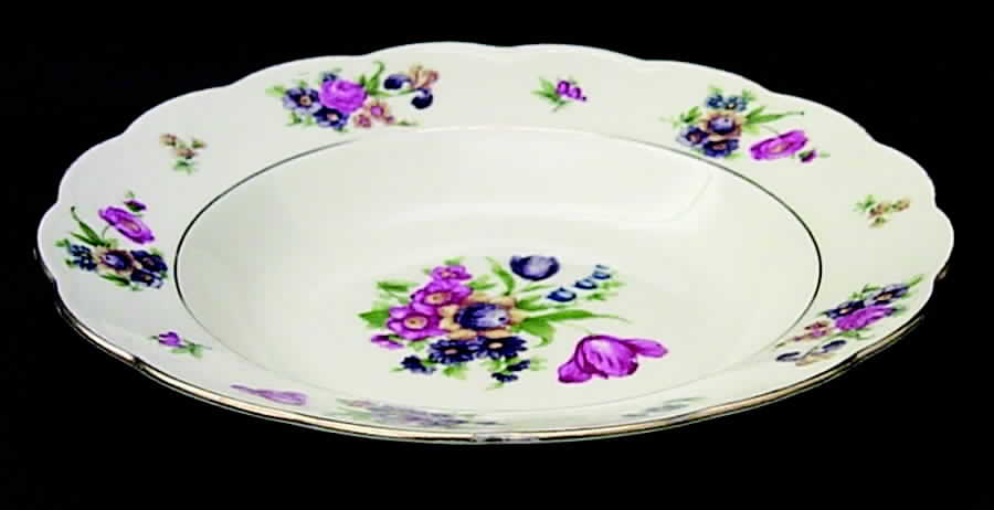 Garden Flowers Rim Soup Bowl by Royal Bayreuth-1