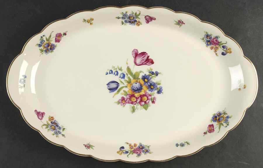 Garden Flowers 16" Oval Serving Platter by Royal Bayreuth-1