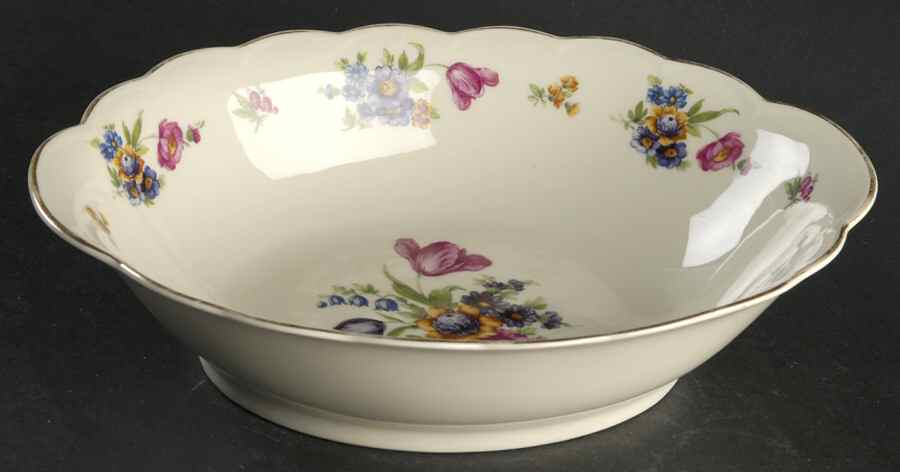 Garden Flowers 9" Oval Vegetable Bowl by Royal Bayreuth-1