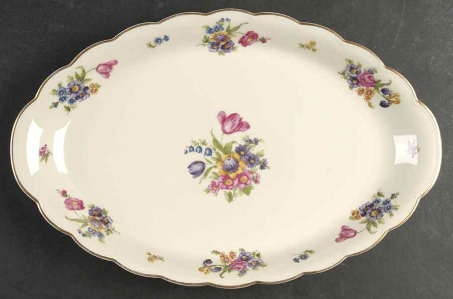 Garden Flowers 14" Oval Serving Platter by Royal Bayreuth-1