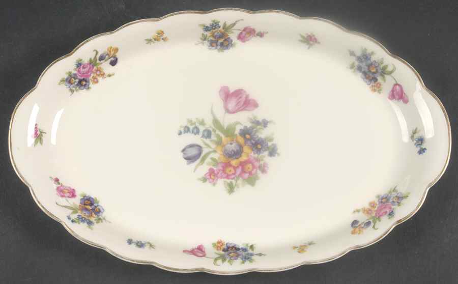 Garden Flowers 11" Oval Serving Platter by Royal Bayreuth-1