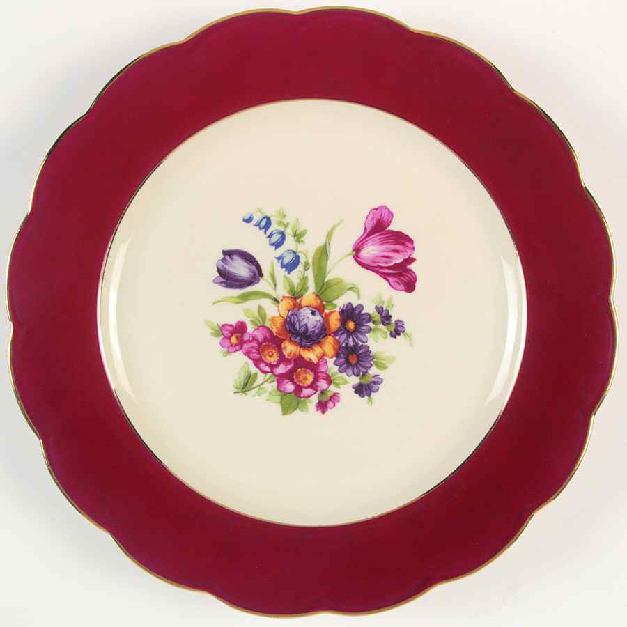 Ardalt Burgundy Dinner Plate by Royal Bayreuth-1
