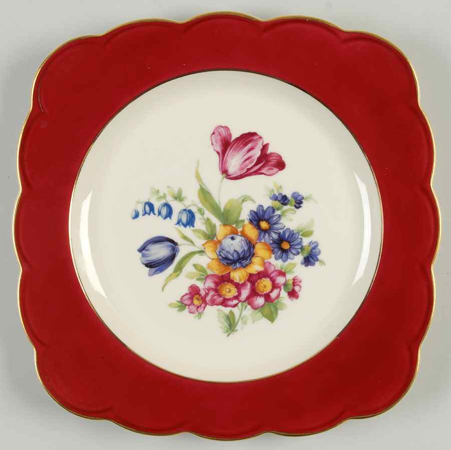 Ardalt Burgundy Square Salad Plate by Royal Bayreuth-1