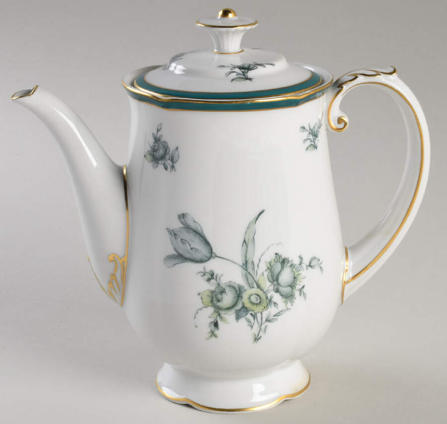 Teal Tulip Mini Coffee Pot & Lid by Royal Bayreuth-1