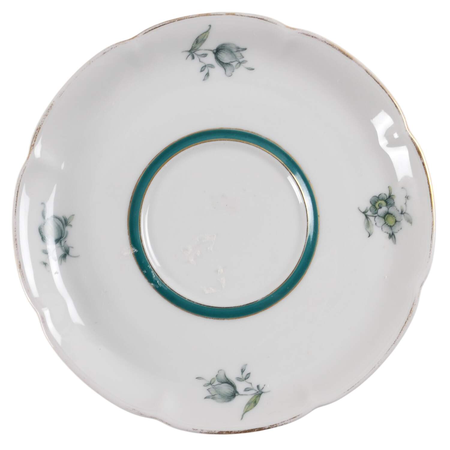 Teal Tulip Saucer for Cream Soup Bowl by Royal Bayreuth-1