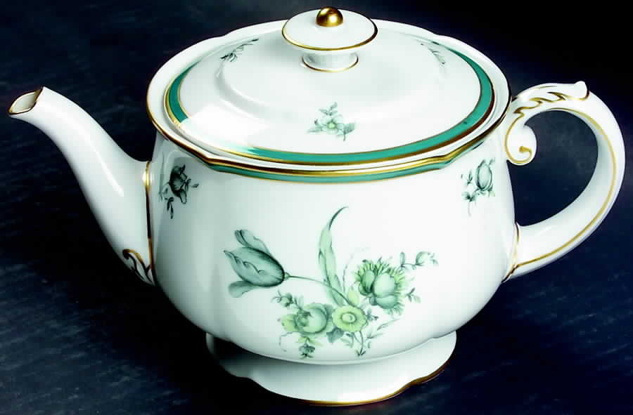 Teal Tulip Teapot & Lid by Royal Bayreuth-1