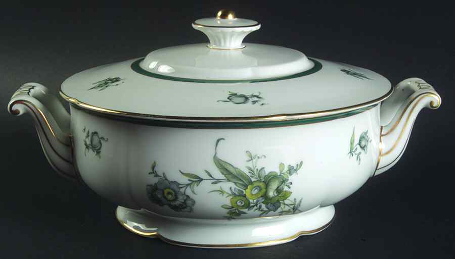 Teal Tulip Round Covered Vegetable by Royal Bayreuth-1