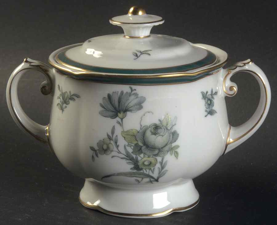 Teal Tulip Sugar Bowl & Lid by Royal Bayreuth-1
