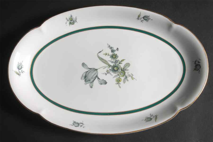 Teal Tulip 15" Oval Serving Platter by Royal Bayreuth-1