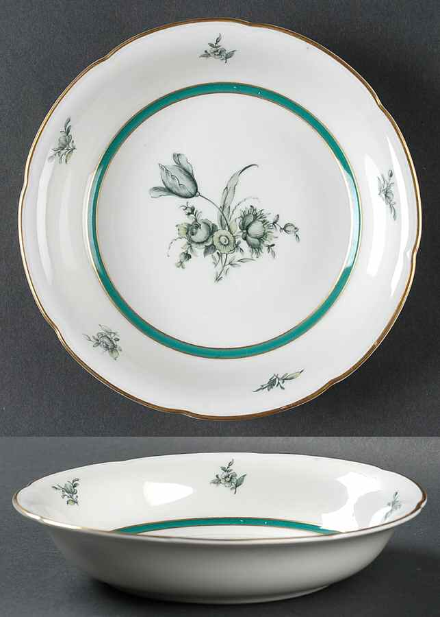 Teal Tulip Coupe Soup Bowl by Royal Bayreuth-1