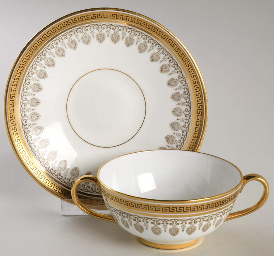 H1640 Footed Bouillon Cup & Saucer by Royal Cauldon-1