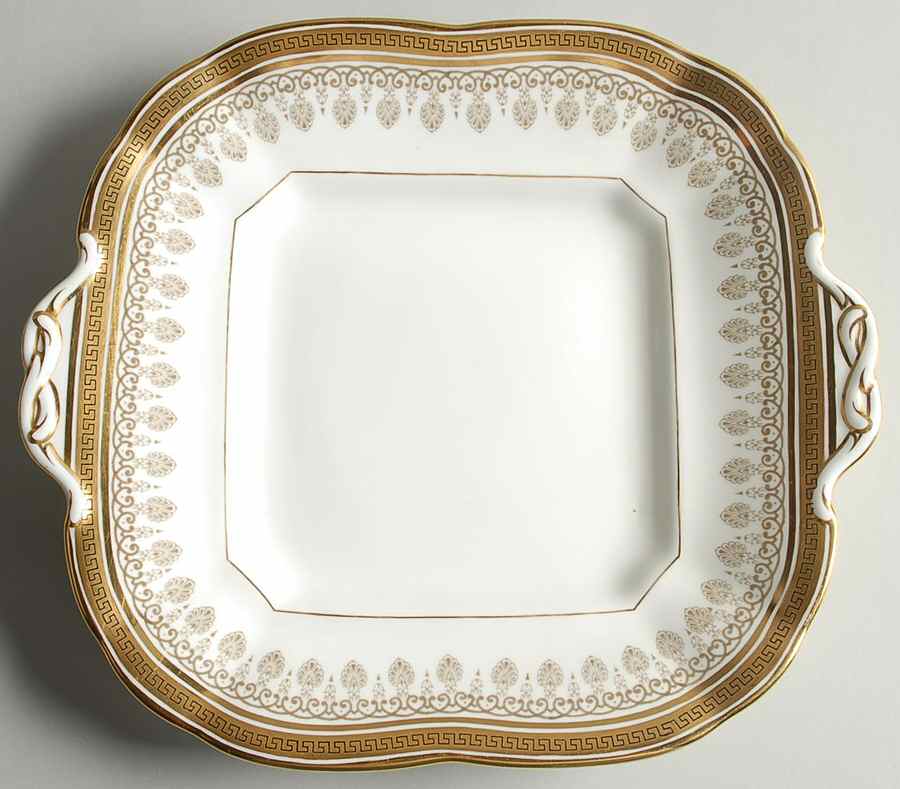 H1640 Square Handled Cake Plate by Royal Cauldon-1