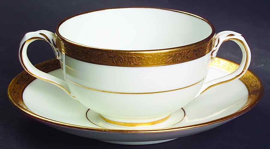 L4142 Flat Bouillon Cup & Saucer by Royal Cauldon-1