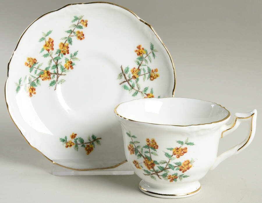 Barberry Footed Demitasse Cup & Saucer Set by Royal Cauldon-1