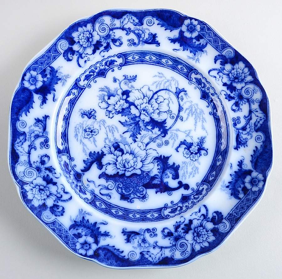 Bentick Blue (No Trim) Dinner Plate by Royal Cauldon-1