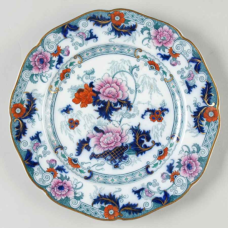 Bentick Blue (Gold Trim) Luncheon Plate by Royal Cauldon-1