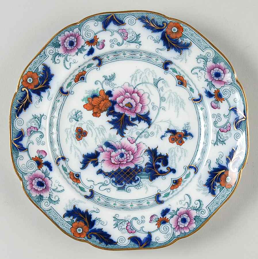 Bentick Blue (Gold Trim) Salad Plate by Royal Cauldon-1