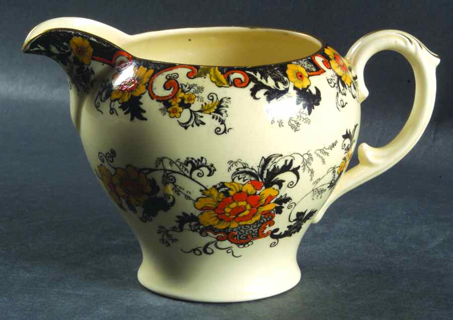 Bentick (Black) Creamer by Royal Cauldon-1