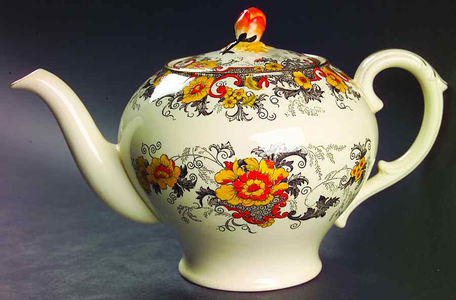 Bentick (Black) Teapot & Lid by Royal Cauldon-1