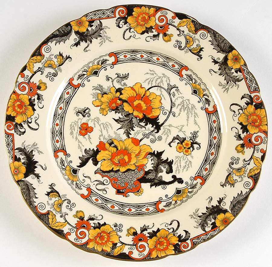 Bentick (Black) Dinner Plate by Royal Cauldon-1