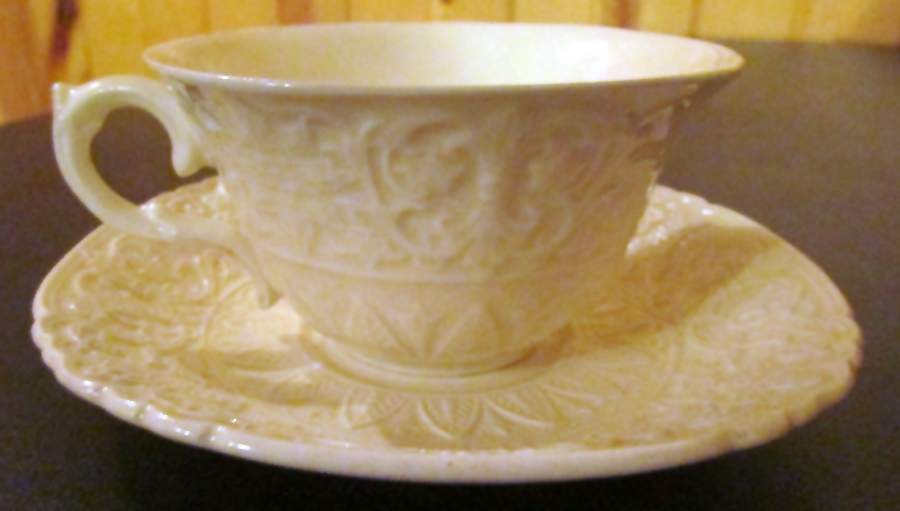 Beverly Cream Flat Cup & Saucer Set by Royal Cauldon-1