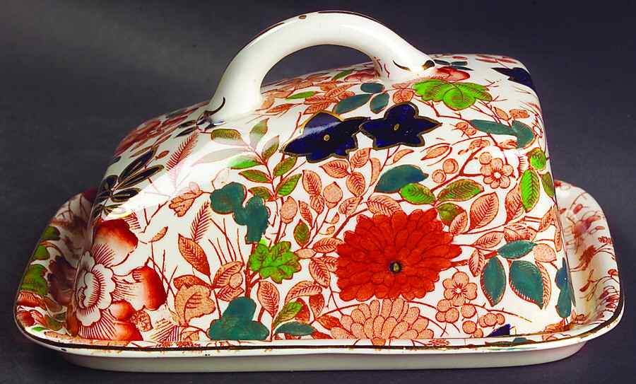 Bittersweet Cheese Dish with Lid (Wedge) by Royal Cauldon-1