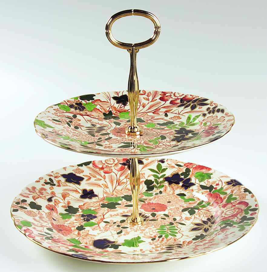 Bittersweet 2 Tiered Serving Tray (Dinner & Salad Plate) by Royal Cauldon-1