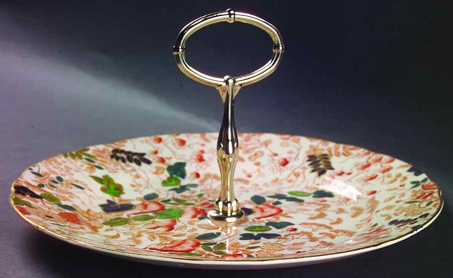 Bittersweet Round Serving Plate with Handle (DP) by Royal Cauldon-1