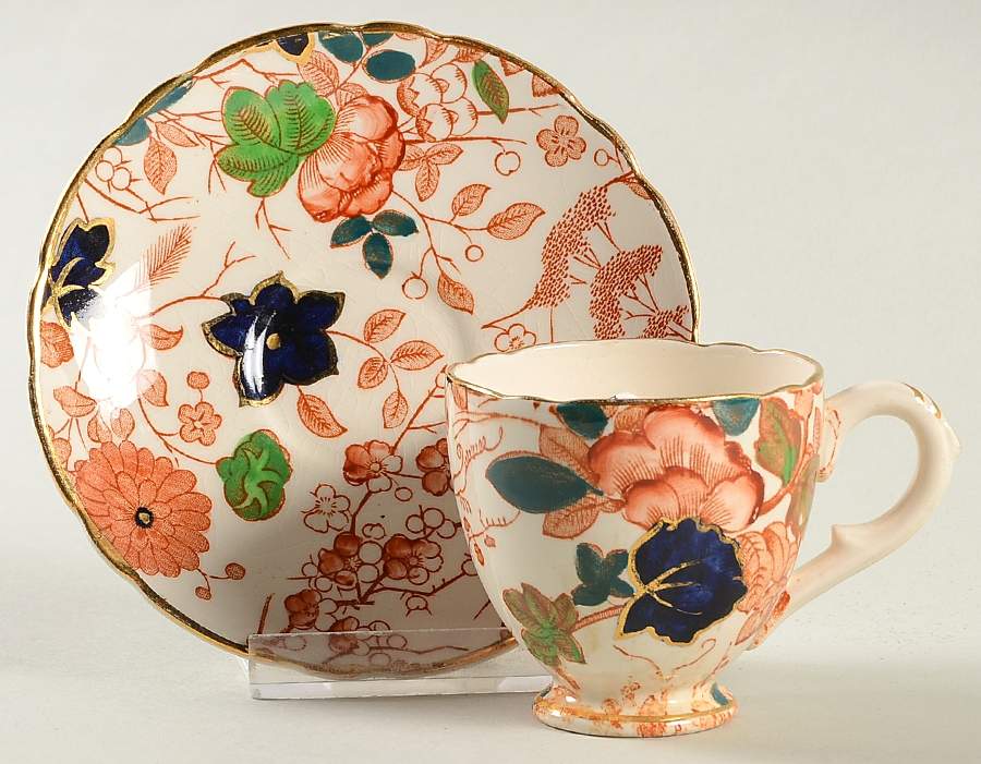 Bittersweet Footed Demitasse Cup & Saucer Set by Royal Cauldon-1