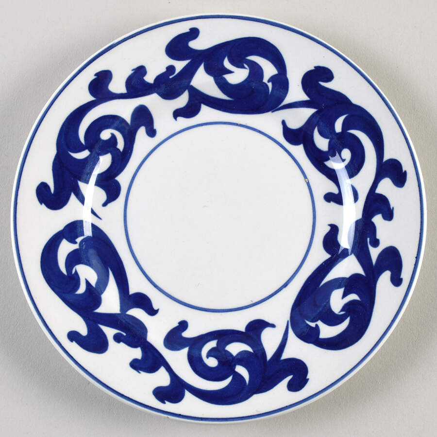 Blue Scroll Bread & Butter Plate by Royal Cauldon-1