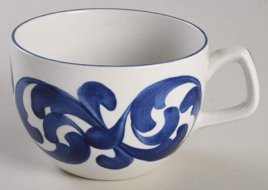 Blue Scroll Flat Cup by Royal Cauldon-1