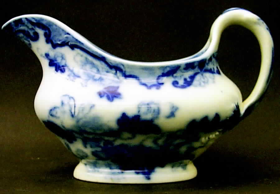 Candia (Flow Blue) Gravy Boat by Royal Cauldon-1
