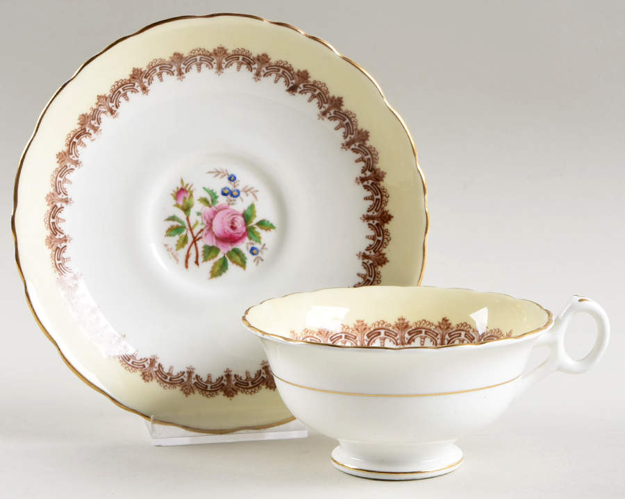 Ecstasy Footed Cup & Saucer Set by Royal Cauldon-1
