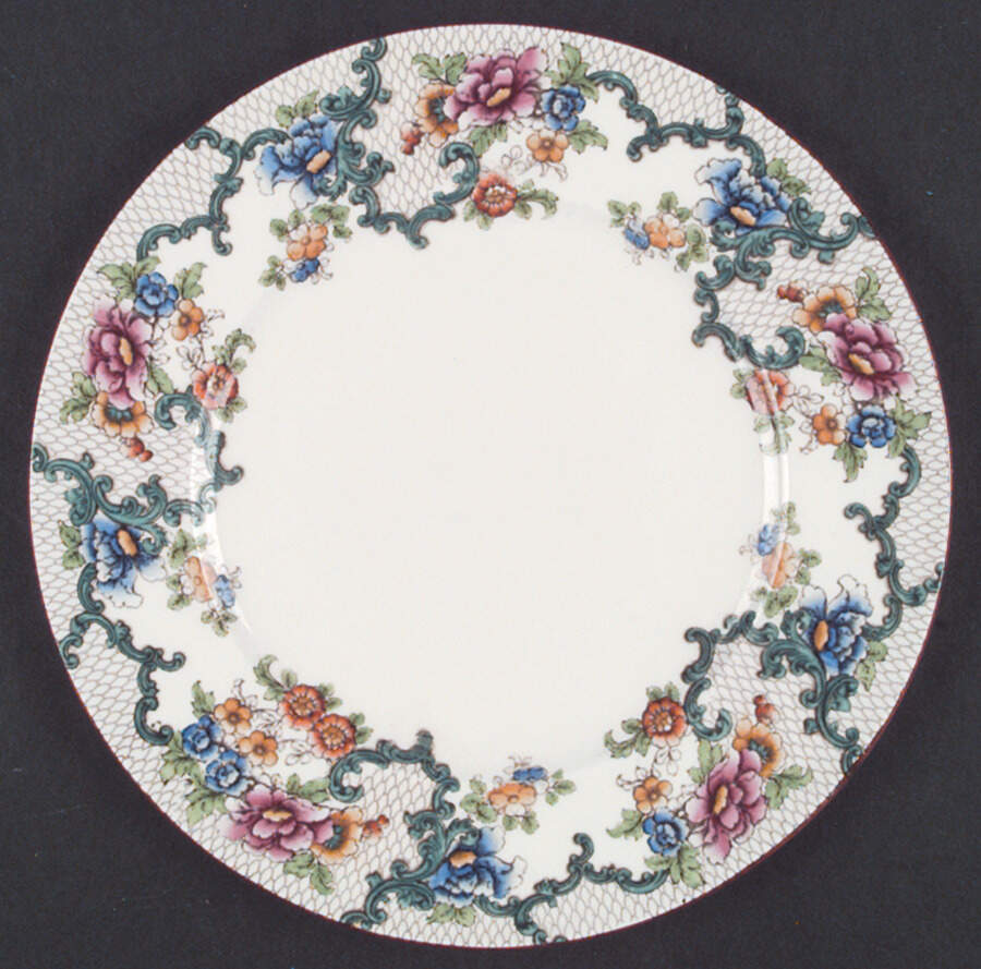 Floradora (Red Trim, Smooth) Dinner Plate by Royal Cauldon-1