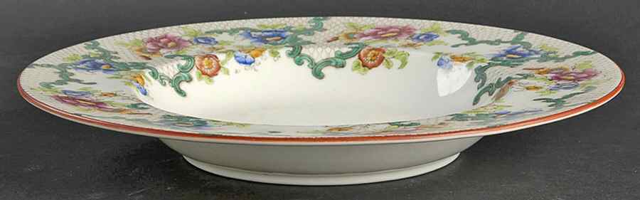 Floradora (Red Trim, Smooth) Large Rim Soup Bowl by Royal Cauldon-1